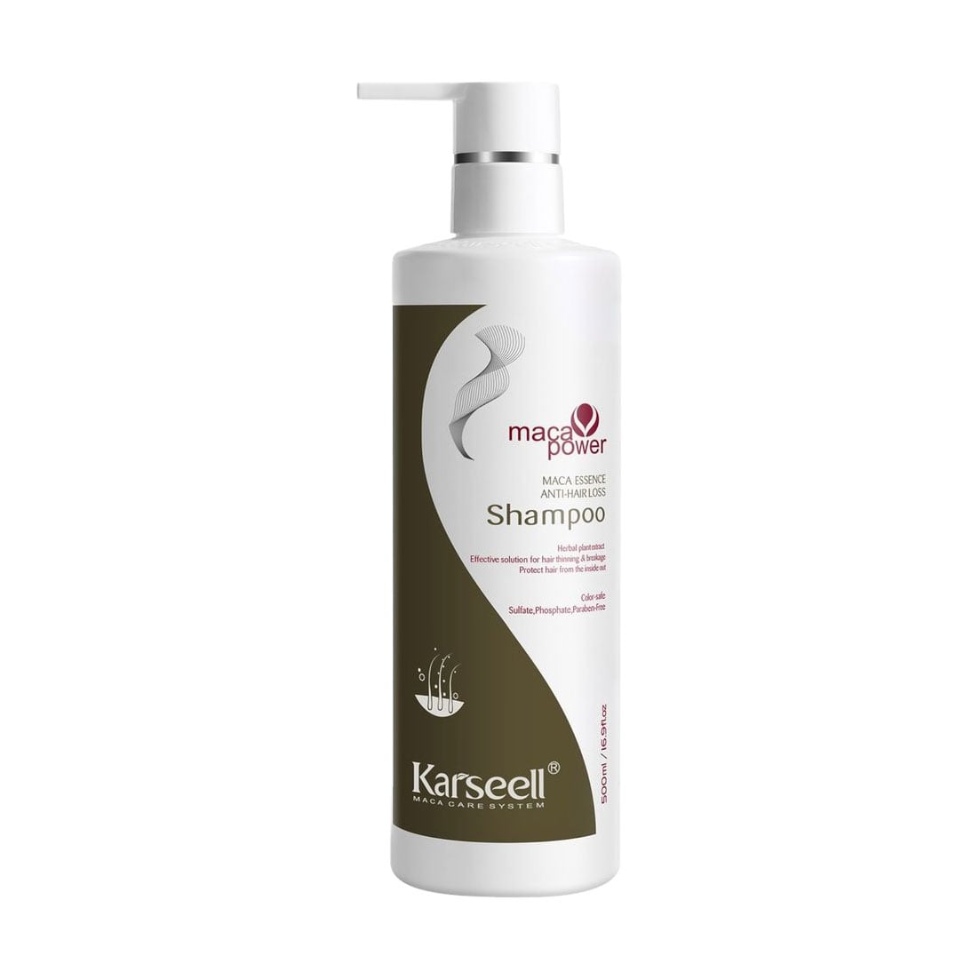 Шампунь Karseell Maca Power Maca Essence Anti-Hair Loss Shampoo проти випадіння волосся, 500 мл